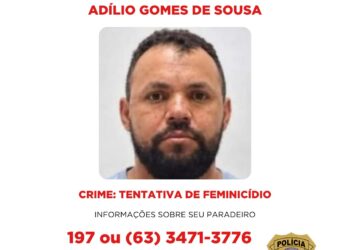 Polícia Civil do Tocantins procura suspeito de tentativa de feminicídio em Tocantinópolis